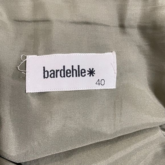 Vintage Bardehle Pleated Maxi Skirt Olive Green Black Swirly Stripes EU‎ Size 40 - Picture 6 of 6